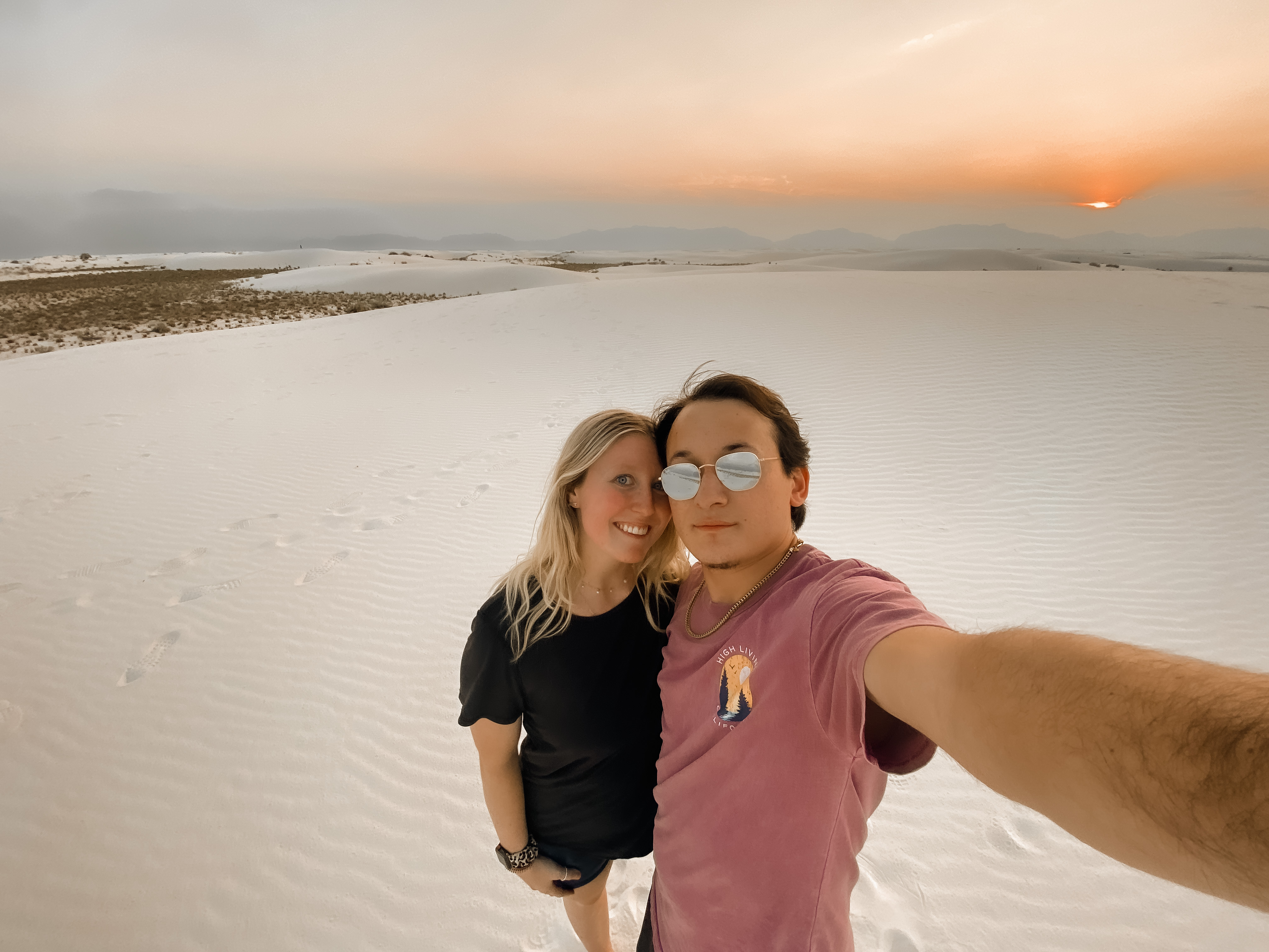 Isabella and David at White Sands National Park